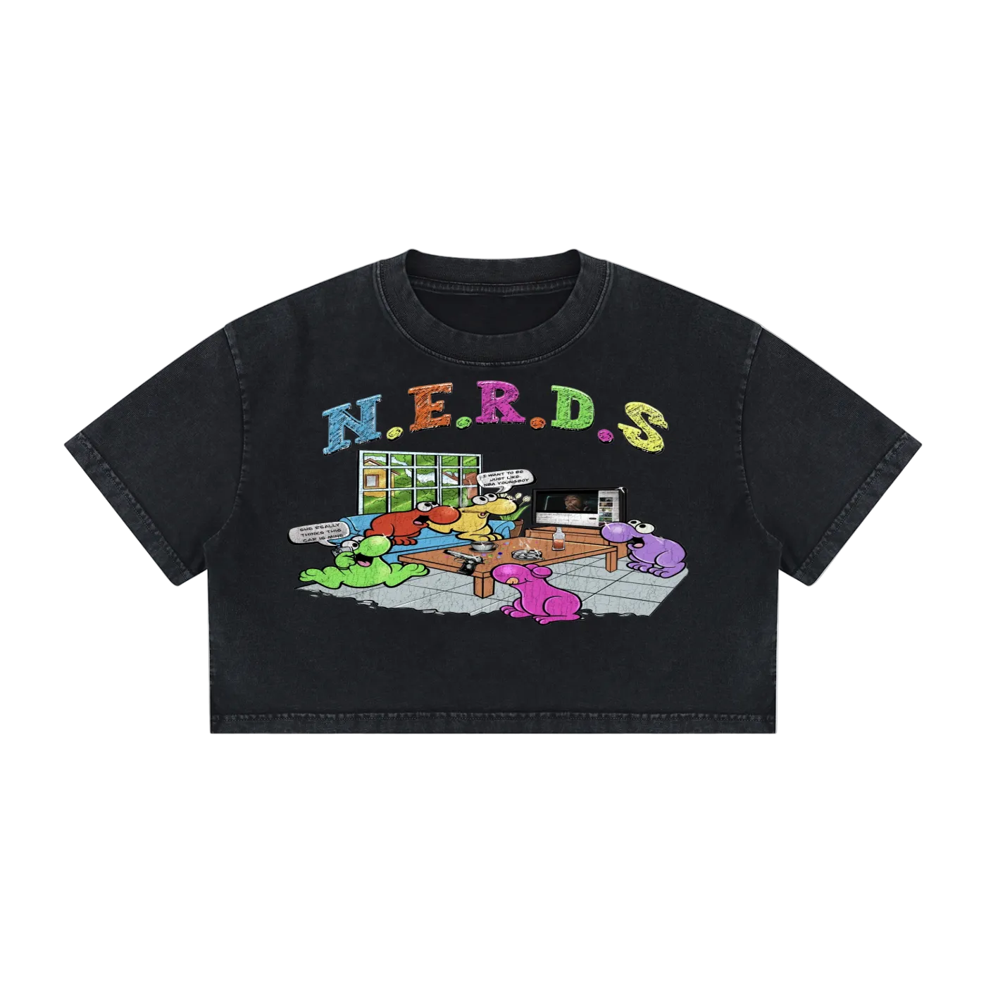 N.E.R.D.S. Women’s Crop Heavyweight Tee